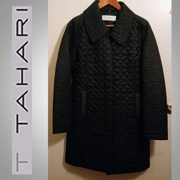 T Tahari quilted coat jacket size small - Picture 1 of 8